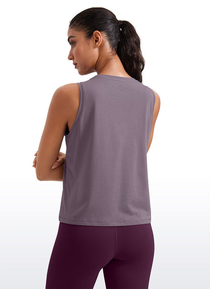 Pima Cotton Crop Round Neck Tank