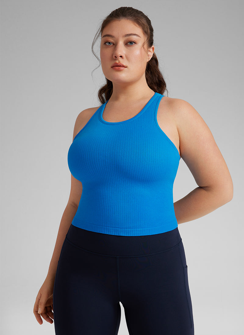 Seamless Ribbed Racerback Crop Tank