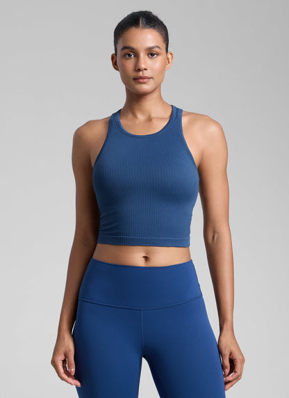 Seamless Ribbed Racerback Crop Tank