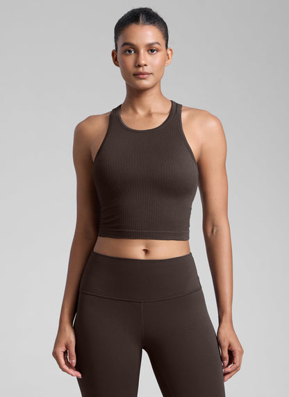 Seamless Ribbed Racerback Crop Tank