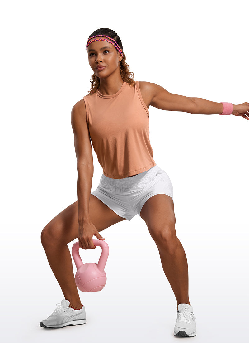 Pima Cotton High Neck Cropped Tank