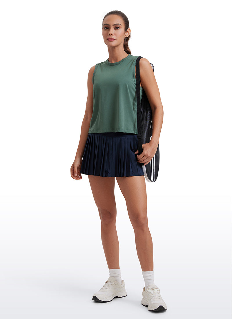 Pima Cotton High Neck Cropped Tank