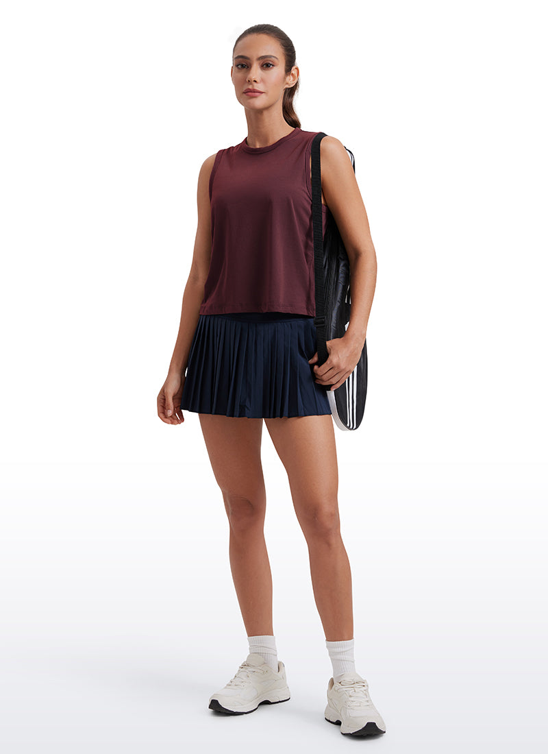 Pima Cotton High Neck Cropped Tank