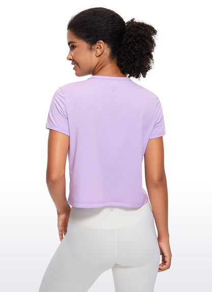 Pima Cotton Classic-Fit Cropped Short Sleeve