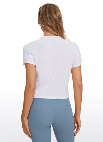 Pima Cotton Classic-Fit Cropped Short Sleeve