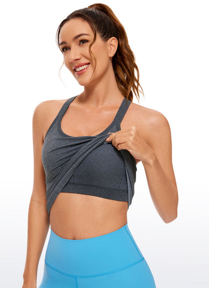 Seamless Racerback Ribbed Hip Length Tank