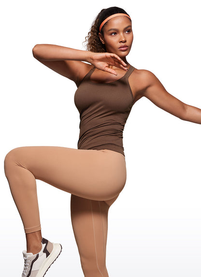 Seamless Racerback Ribbed Hip Length Tank