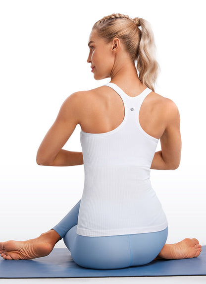 Seamless Racerback Ribbed Hip Length Tank