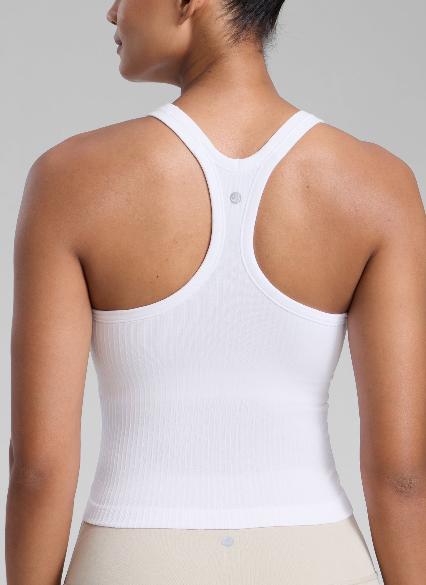 Seamless Racerback Built in Bra Ribbed Tank