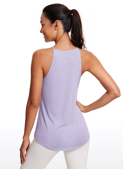 Hip Length High Neck Halter Tank