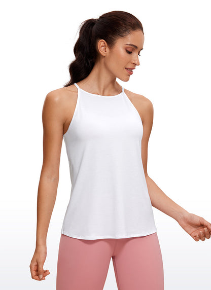 Hip Length High Neck Halter Tank