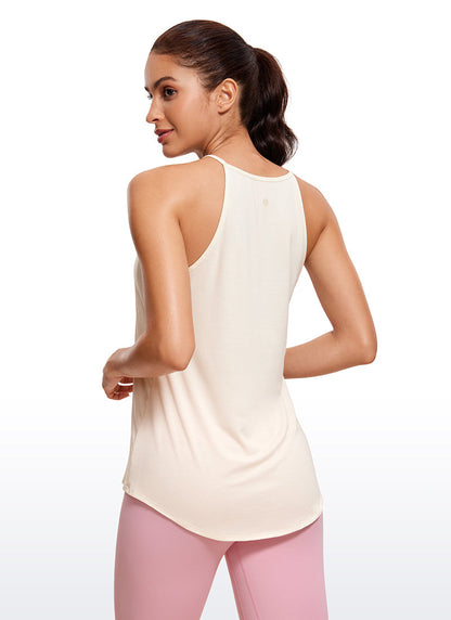 Hip Length High Neck Halter Tank