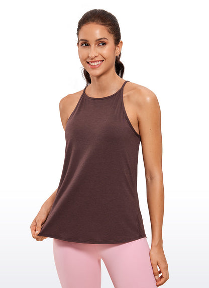Hip Length High Neck Halter Tank