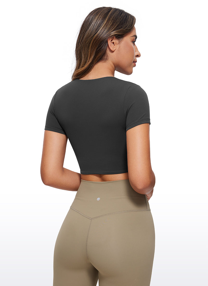 Butterluxe Double Lined Cropped Short Sleeve