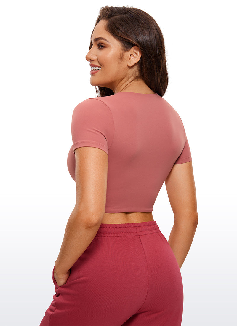 Butterluxe Double Lined Cropped Short Sleeve