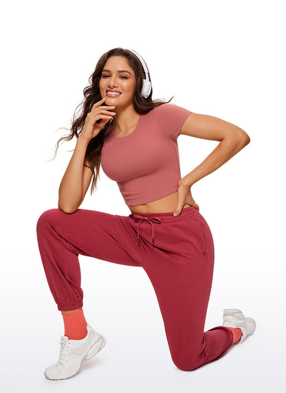 Butterluxe Double Lined Cropped Short Sleeve