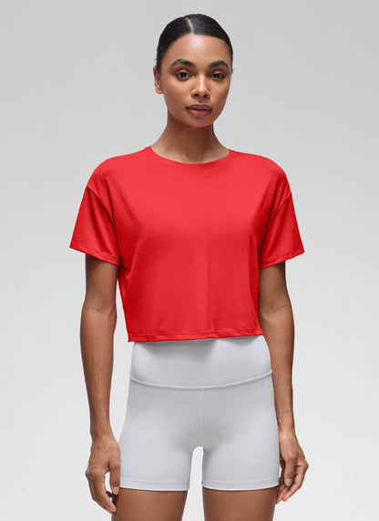 Open Back Cropped Short Sleeve