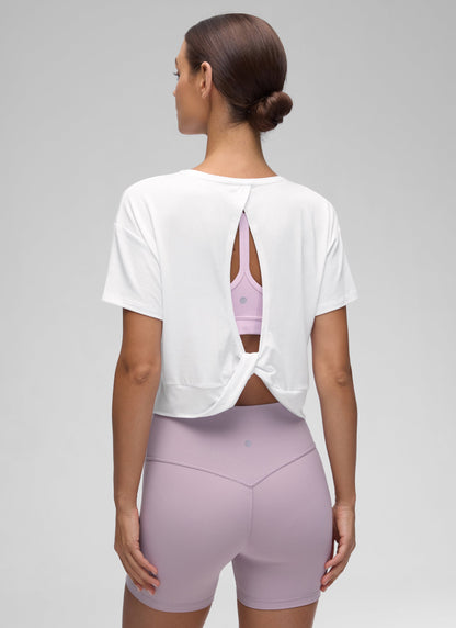 Open Back Cropped Short Sleeve