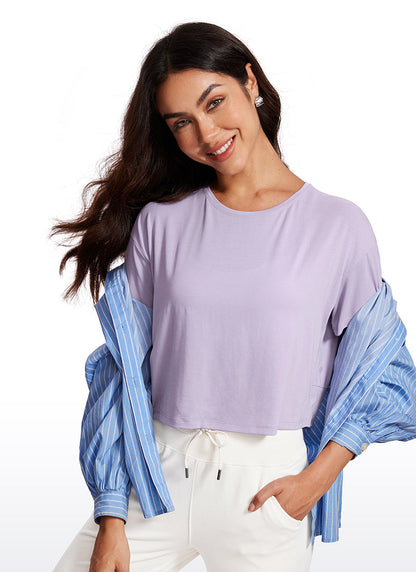 Open Back Cropped Short Sleeve