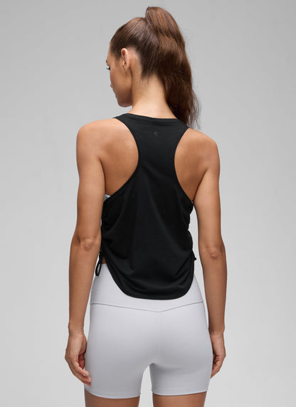 Pima Cotton Racerback Ruched Side Tank