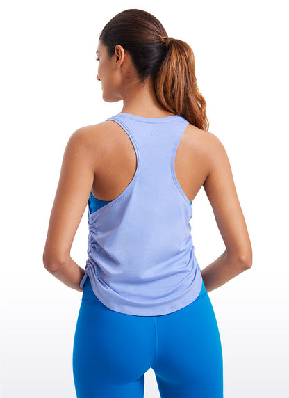 Pima Cotton Racerback Ruched Side Tank