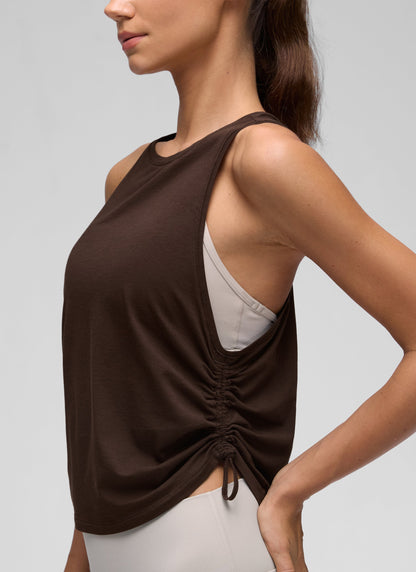 Pima Cotton Racerback Ruched Side Tank