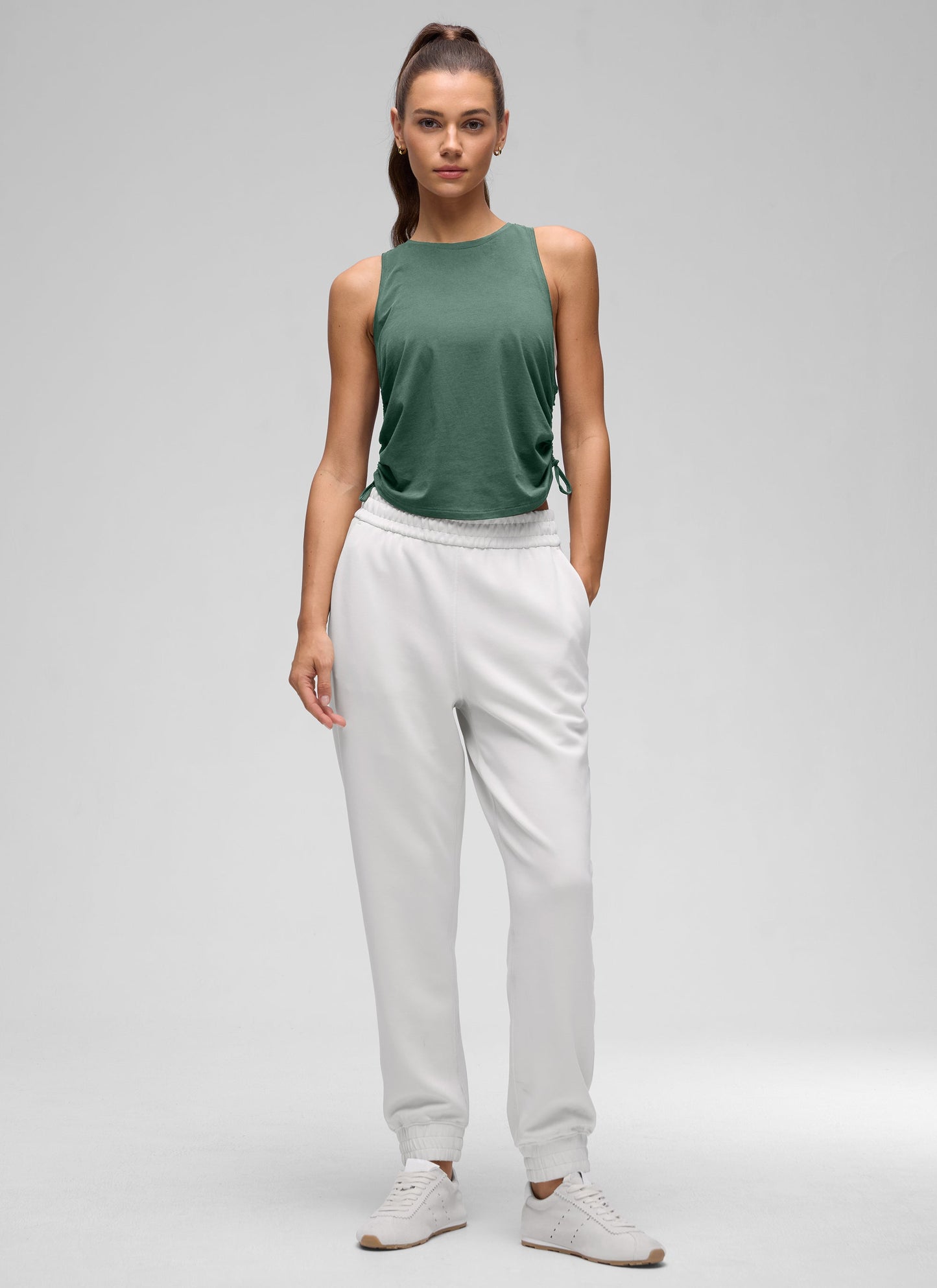 Pima Cotton Racerback Ruched Side Tank