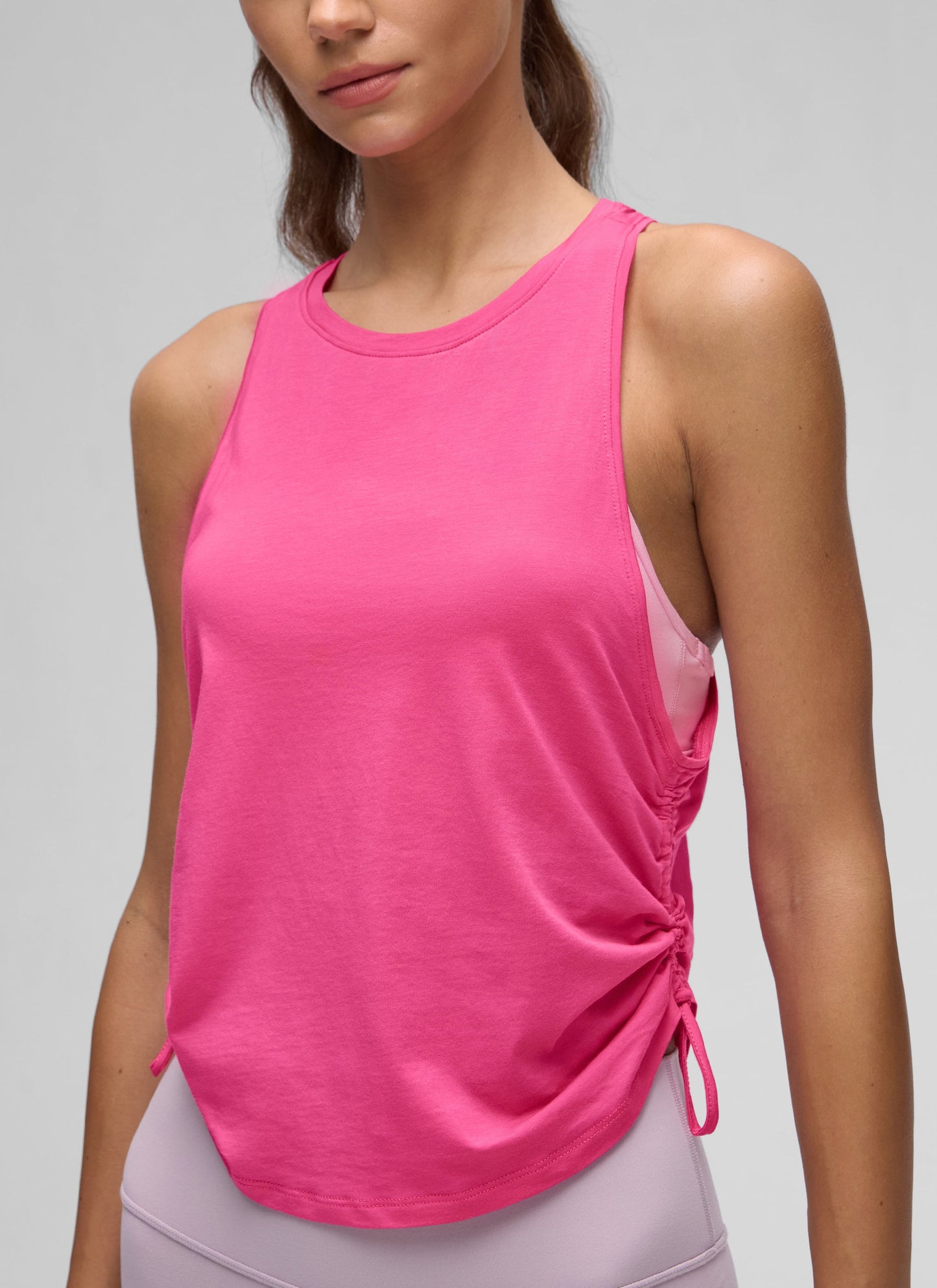 Pima Cotton Racerback Ruched Side Tank