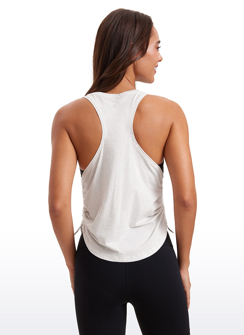 Pima Cotton Racerback Ruched Side Tank