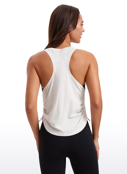 Pima Cotton Racerback Ruched Side Tank
