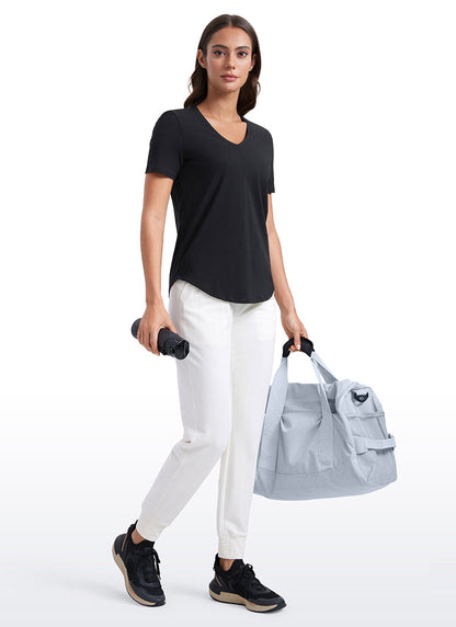 Pima Cotton Pro V Neck Short Sleeve