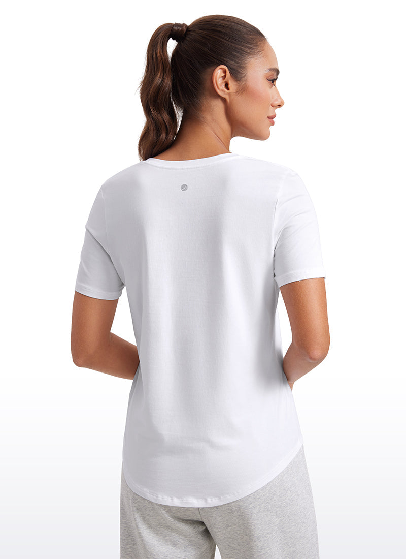 Pima Cotton Pro V Neck Short Sleeve