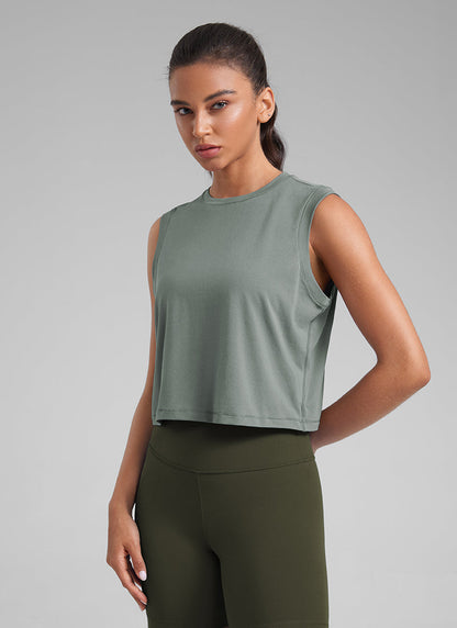 Poly Cotton-Blend Muscle Tank