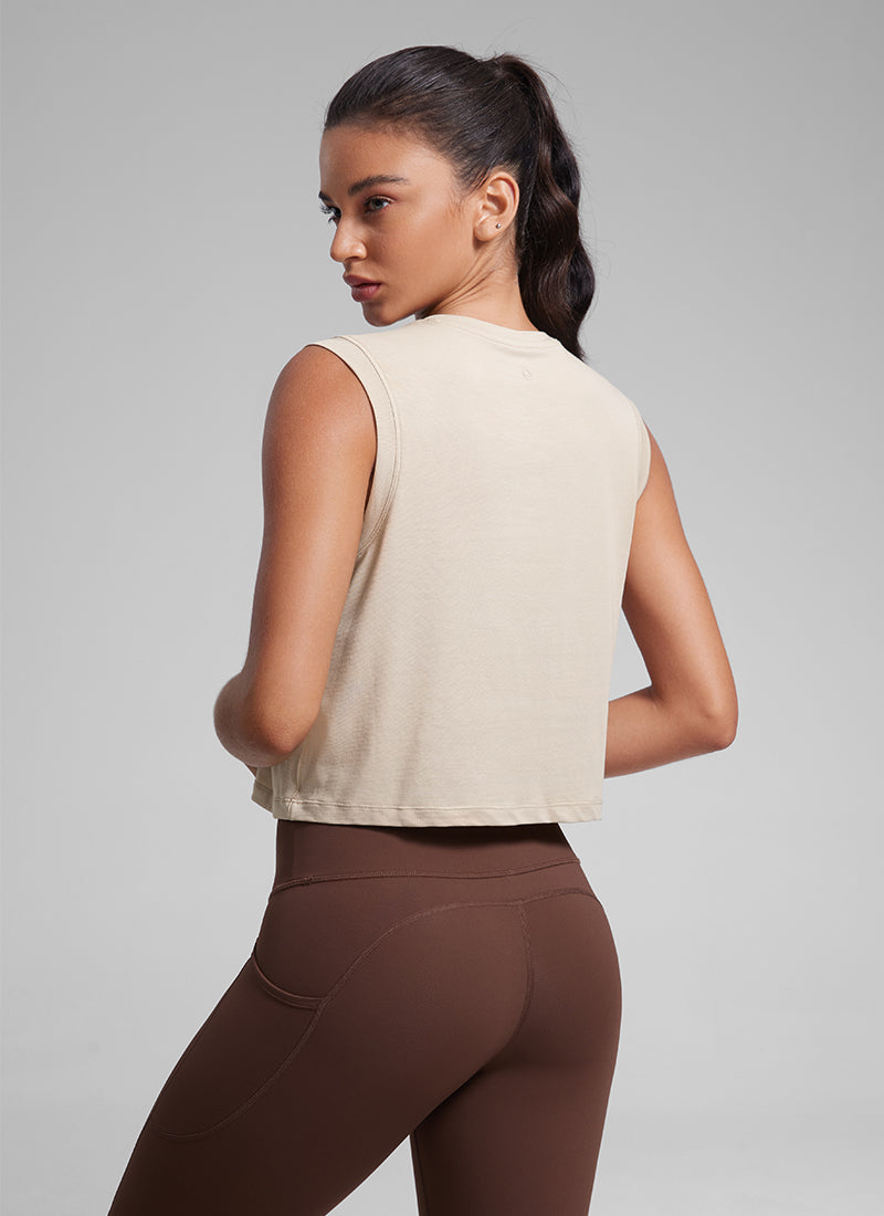 Poly Cotton-Blend Muscle Tank