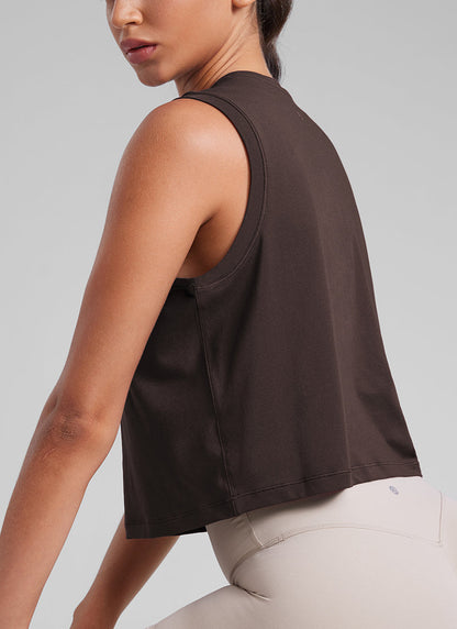 Poly Cotton-Blend Muscle Tank