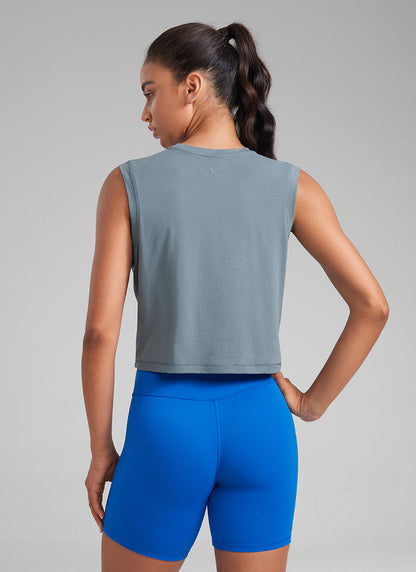 Poly Cotton-Blend Muscle Tank