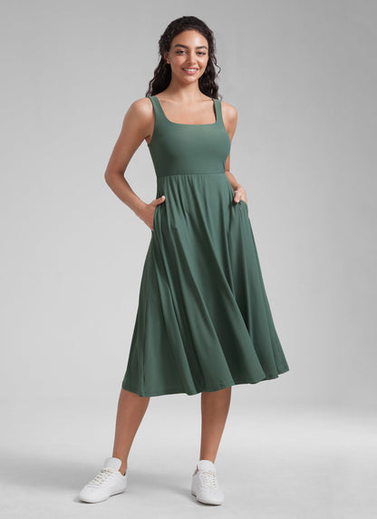 Cloudweight Double Lined Pocket Midi Dress