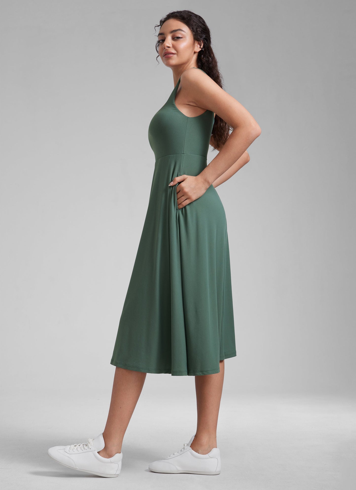 Cloudweight Double Lined Pocket Midi Dress