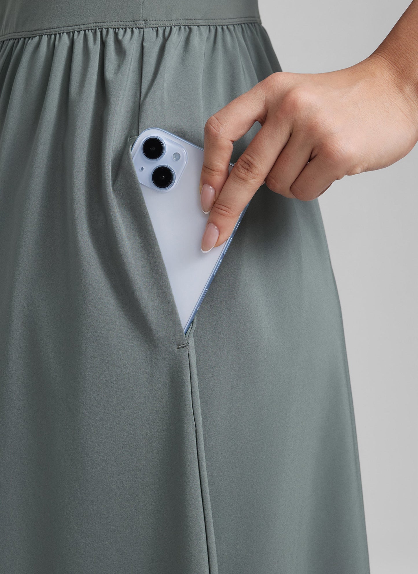 Square Neck Sleeveless Pocket Dress