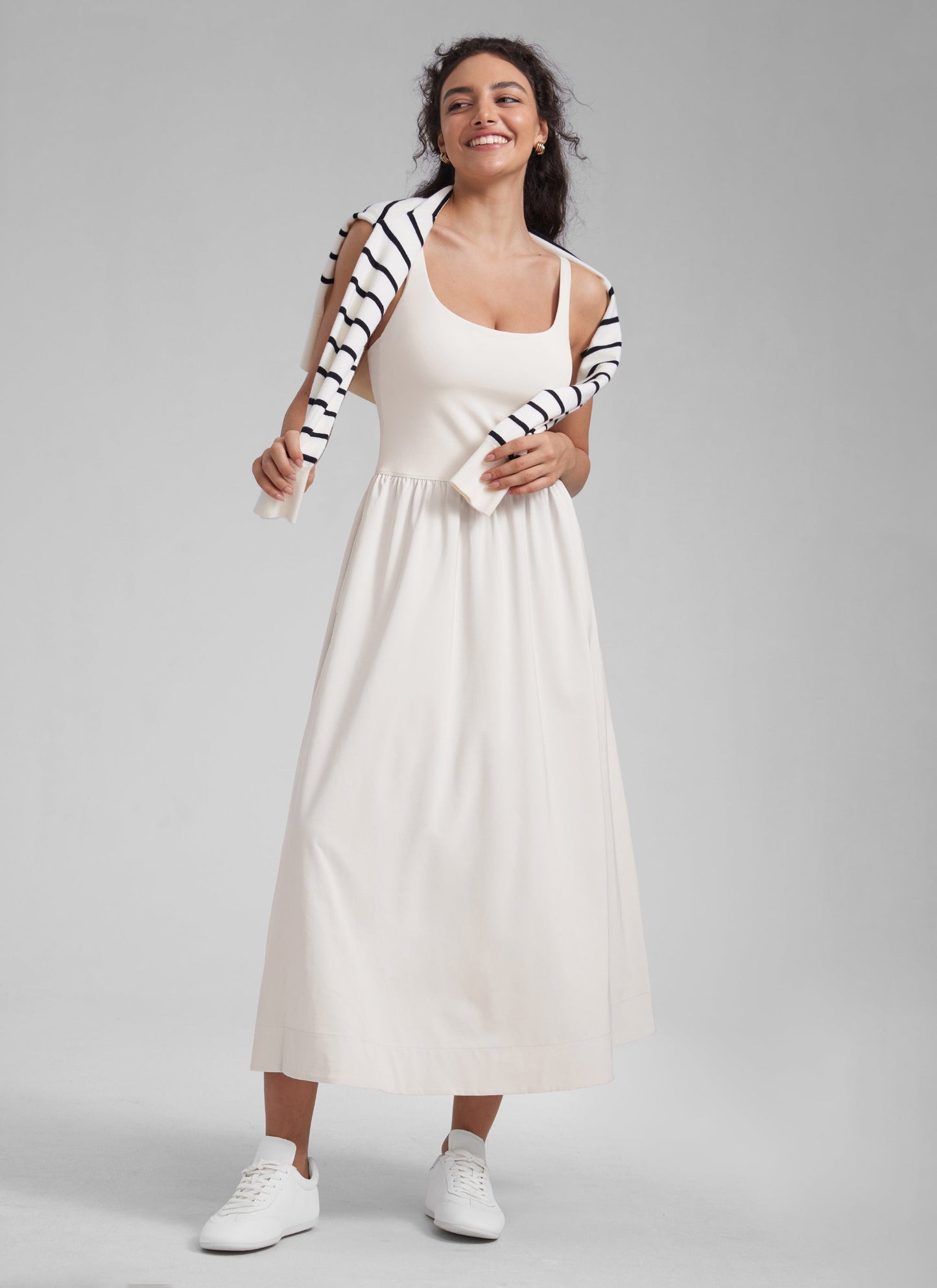 Square Neck Sleeveless Pocket Dress