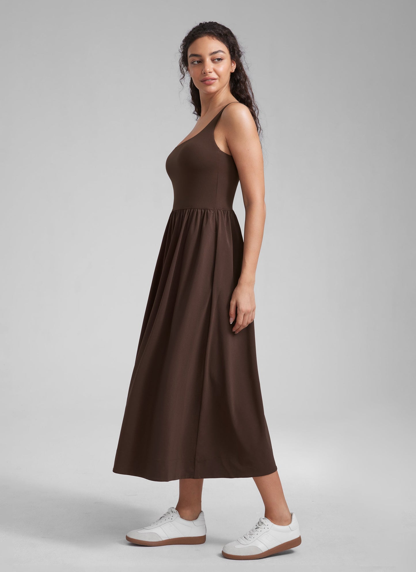Square Neck Sleeveless Pocket Dress