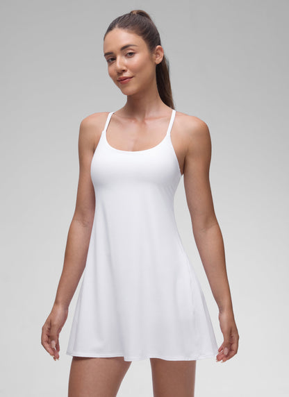 Feathery-Fit Stretchy Built in Bra Pocket Dress