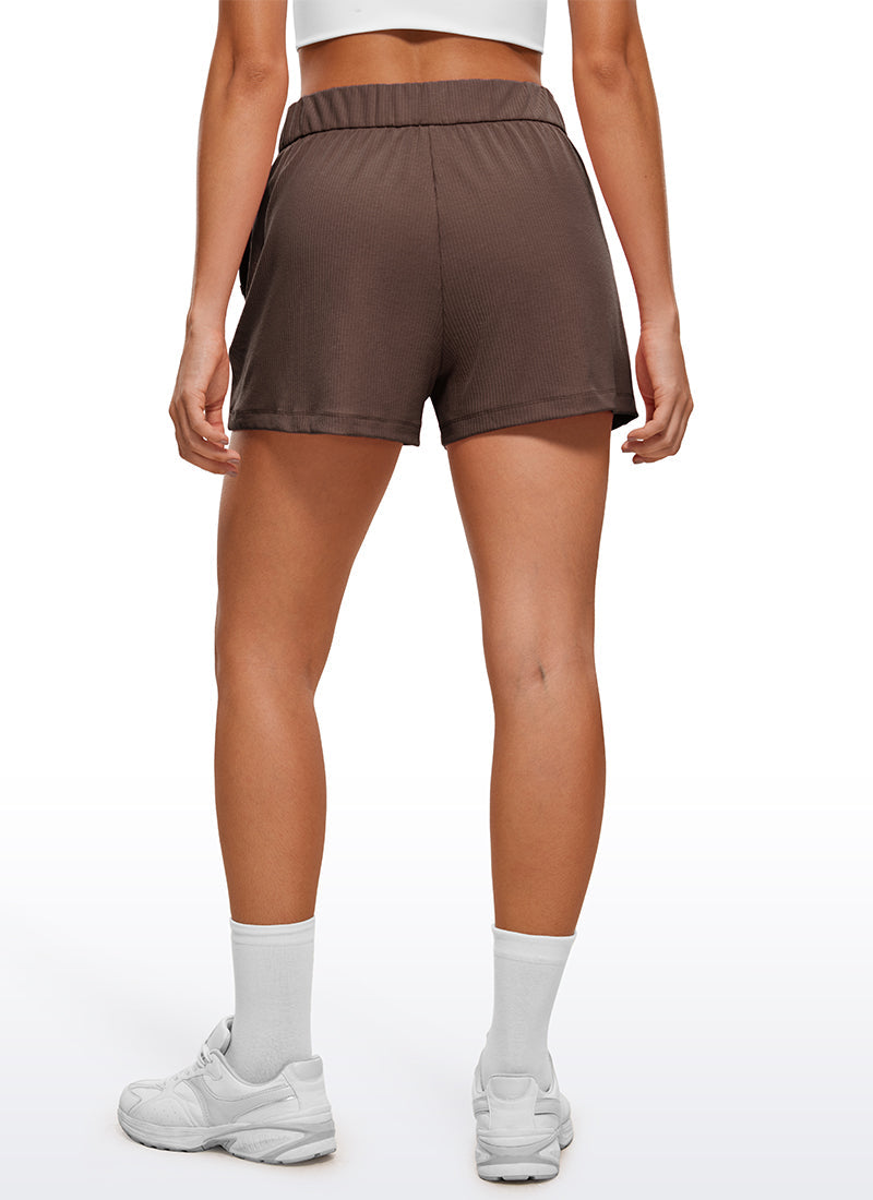 Ribbed High Rise Sweat Short 3''