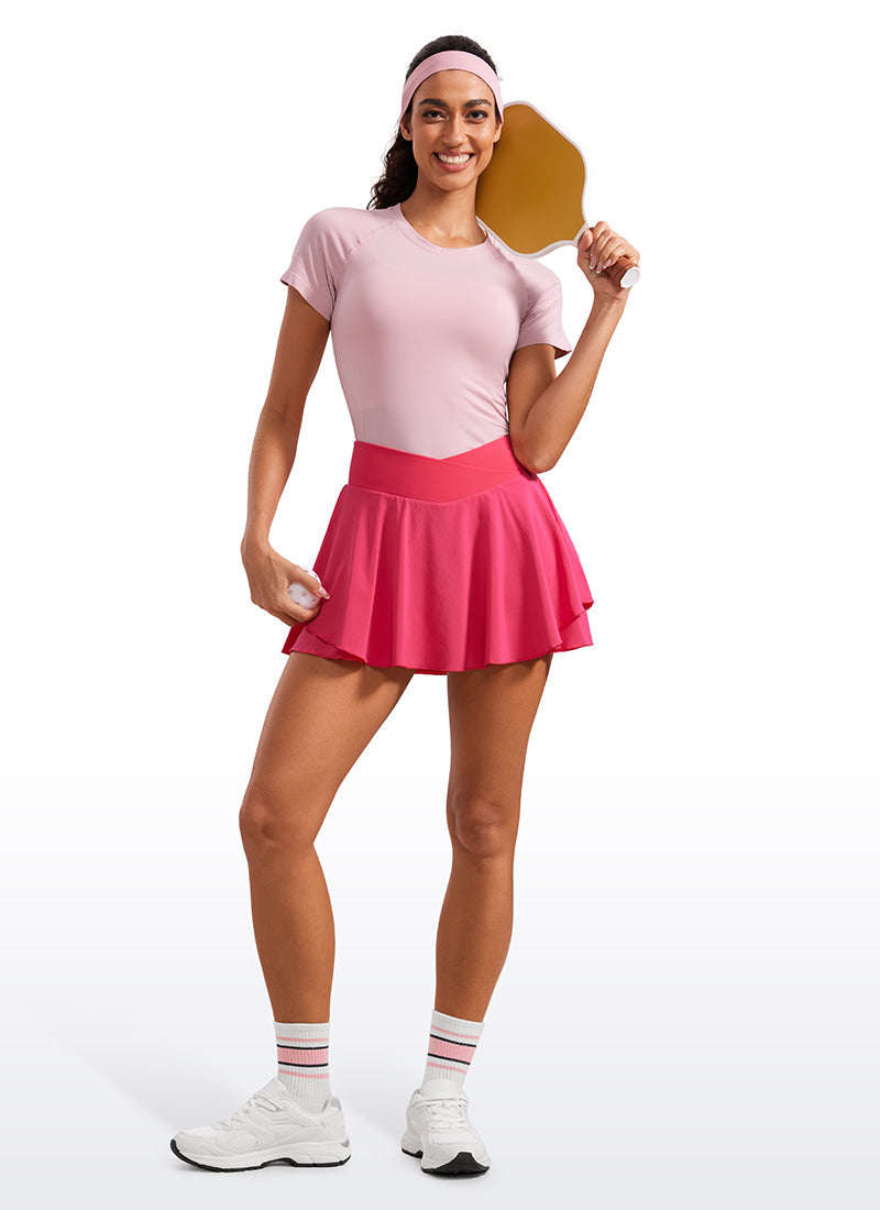 Feathery-Fit Soft Ruffle Layered Skirt 13''