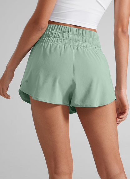 Feathery-Fit Soft 2 in 1 Zip Pocket Short