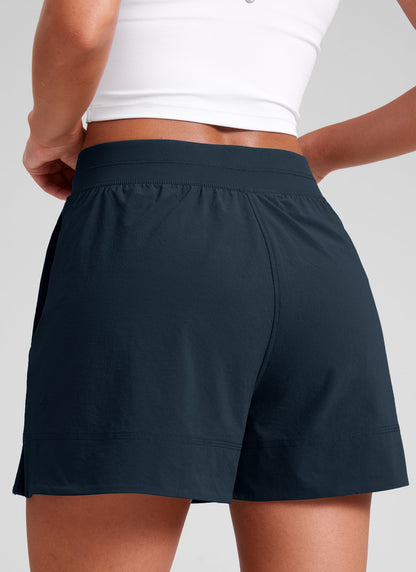 Linerless V Slit Pocket High Rise Short 4"