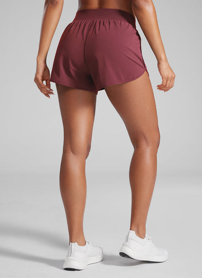 Feathery-Fit Soft Zipper Pocket Dolphin Short 3''