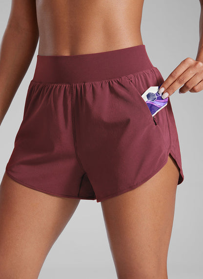 Feathery-Fit Soft Zipper Pocket Dolphin Short 3''