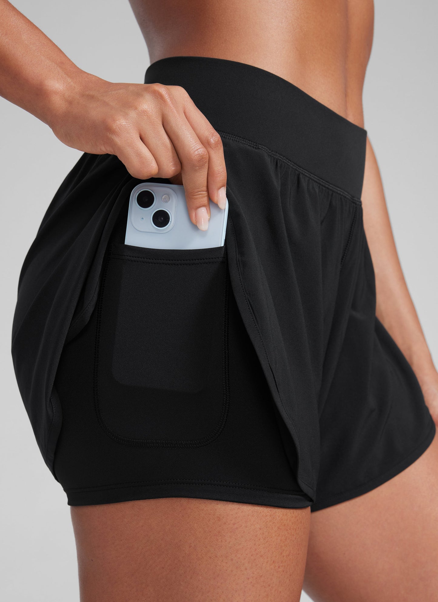 Feathery-Fit Soft 2 in 1  High-Rise Pocket Short 3"