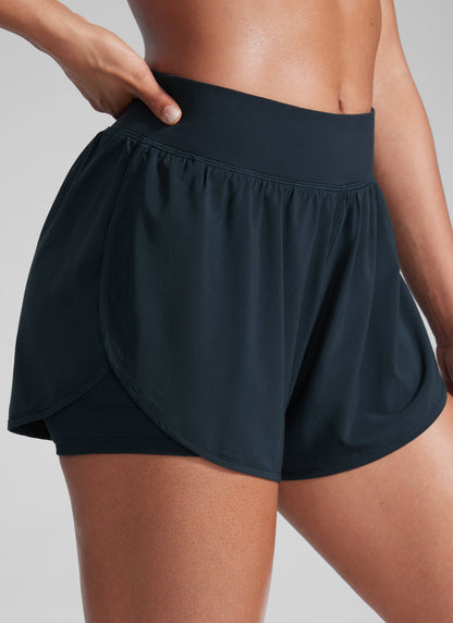 Feathery-Fit Soft 2 in 1  High-Rise Pocket Short 3"